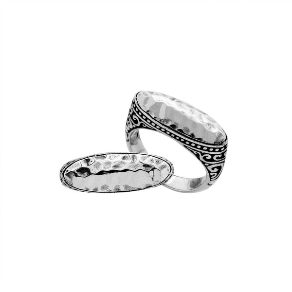 AR-6190-S-6'' Sterling Silver Ring With Plain Silver Jewelry Bali Designs Inc 