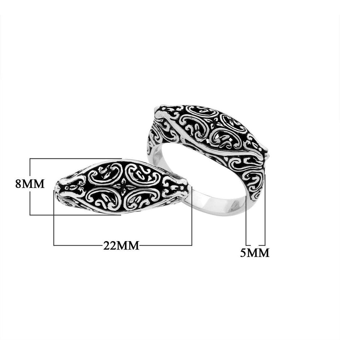 AR-6191-S-6'' Sterling Silver Ring With Plain Silver Jewelry Bali Designs Inc 