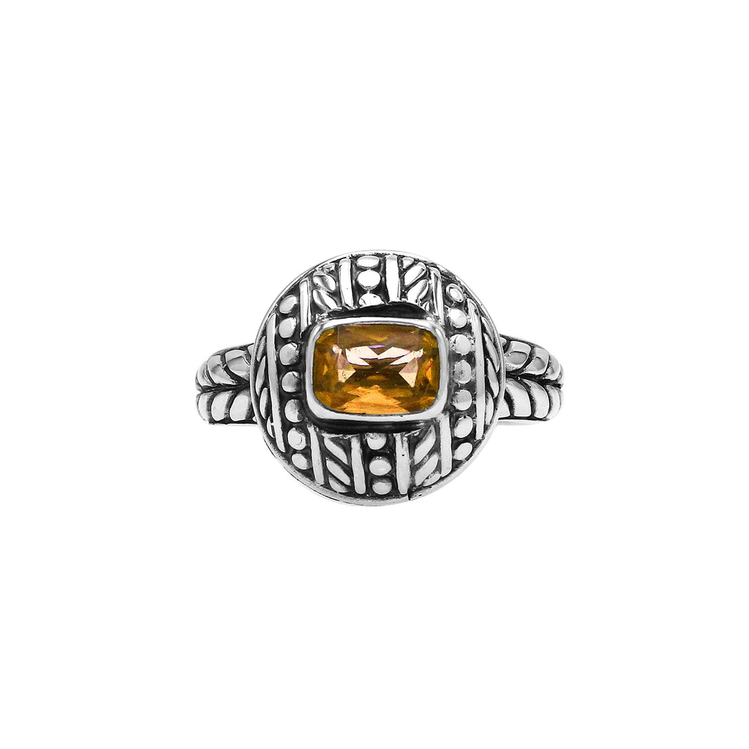 AR-6322-CT-6 Sterling Silver Ring With Citrine Q. Jewelry Bali Designs Inc 