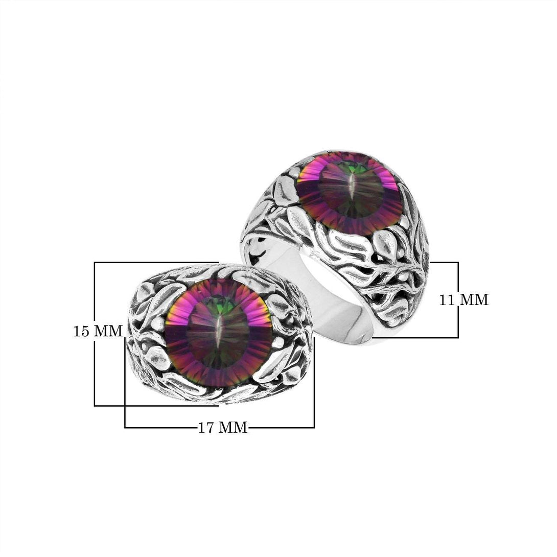 AR-8032-MT-6" Sterling Silver Ring With Mystic Quartz Jewelry Bali Designs Inc 