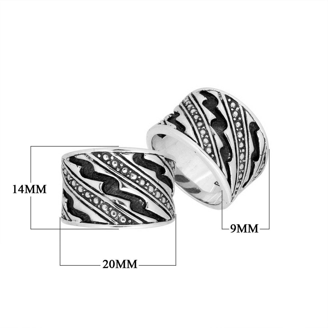 AR-9017-S-6" Sterling Silver Beautiful Design Round Ring With Plain Silver Jewelry Bali Designs Inc 