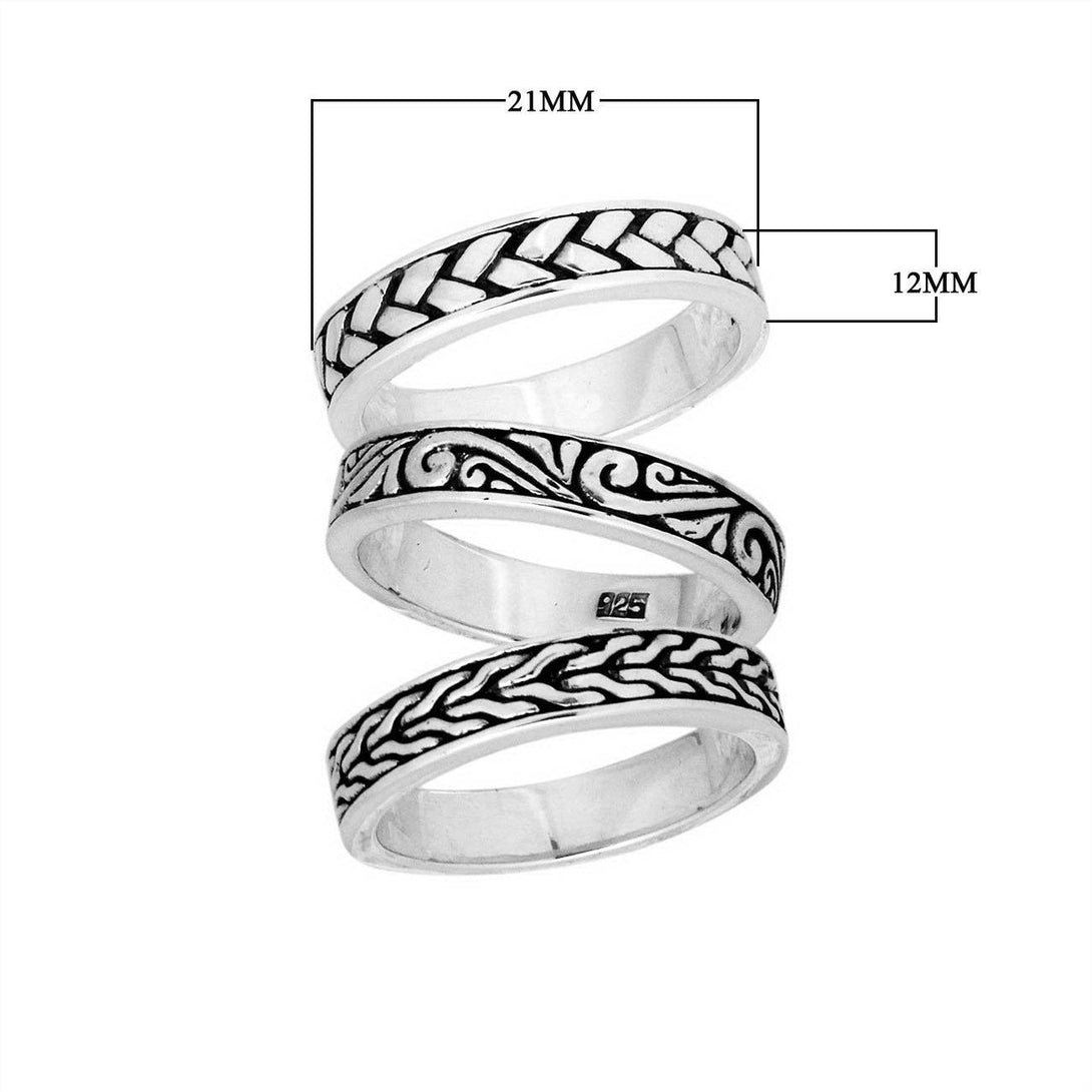 AR-9026-S-6'' Sterling Silver Lovely,Pretty Designer Round Ring With Plain Silver Jewelry Bali Designs Inc 