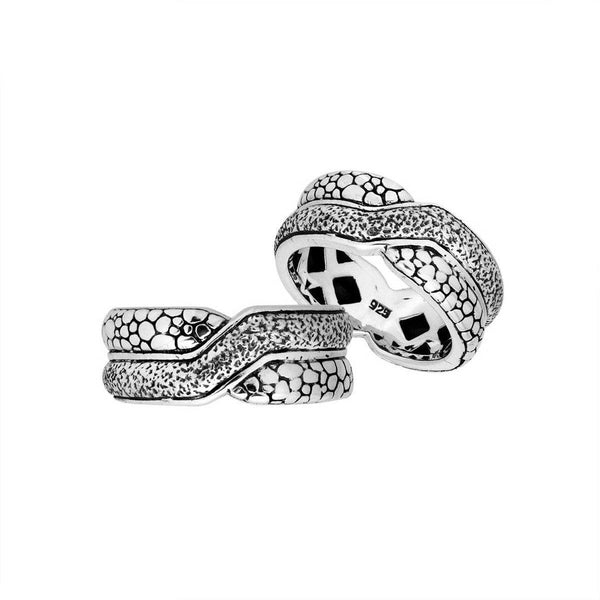 AR-9031-S-6'' Sterling Silver Beautiful Fancy Design Ring With Plain Silver Jewelry Bali Designs Inc 