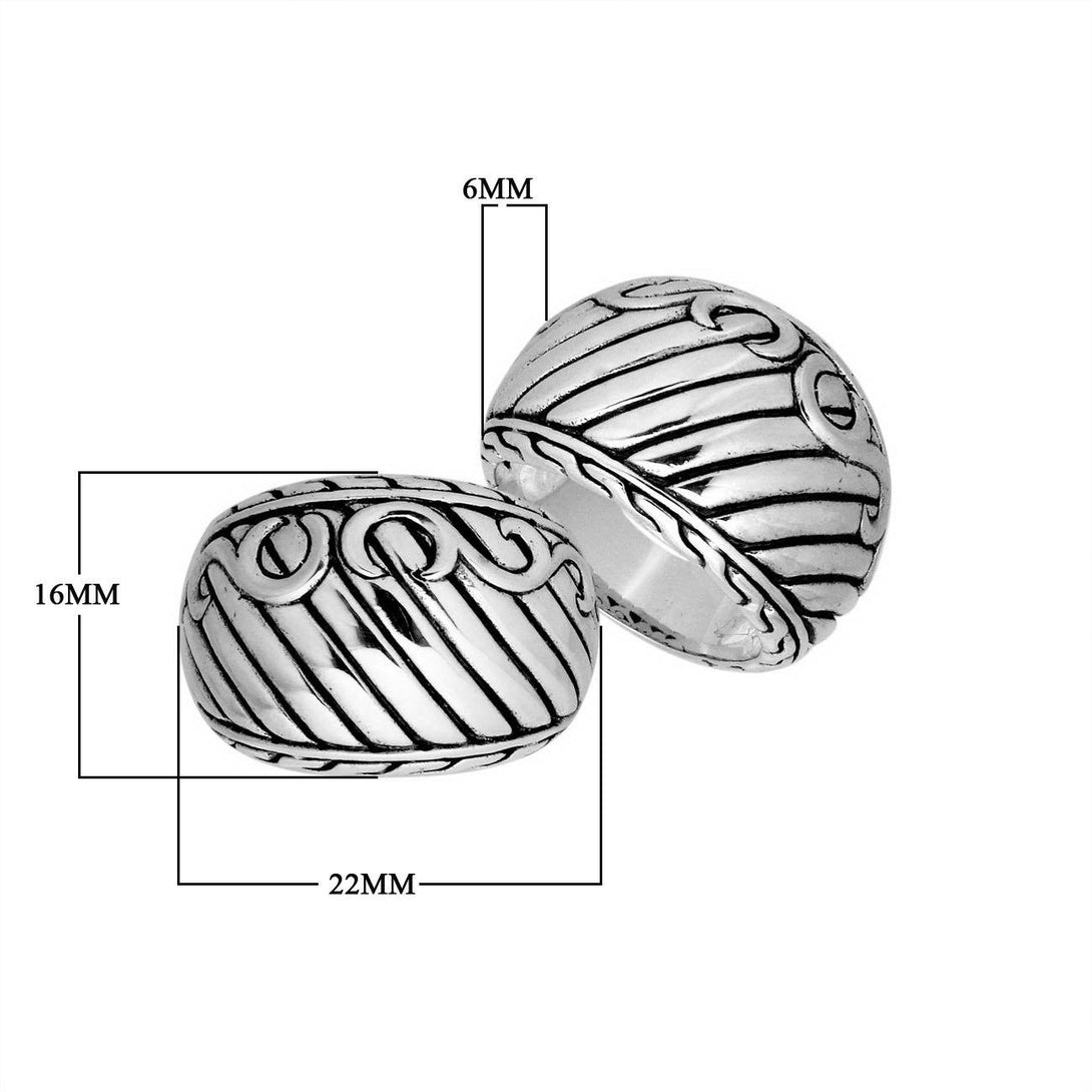 AR-9034-S-6'' Sterling Silver Simple Design Ring With Plain Silver Jewelry Bali Designs Inc 