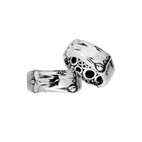 AR-9038-S-6'' Sterling Silver Fancy Design Ring With Plain Silver Jewelry Bali Designs Inc 