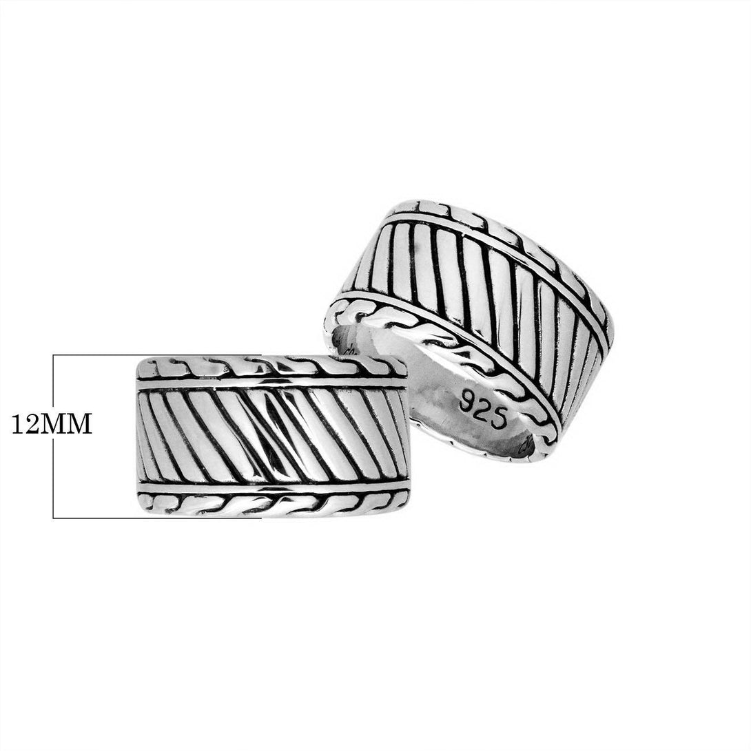 AR-9047-S-6'' Sterling Silver Beautiful Design Ring With Plain Silver Jewelry Bali Designs Inc 