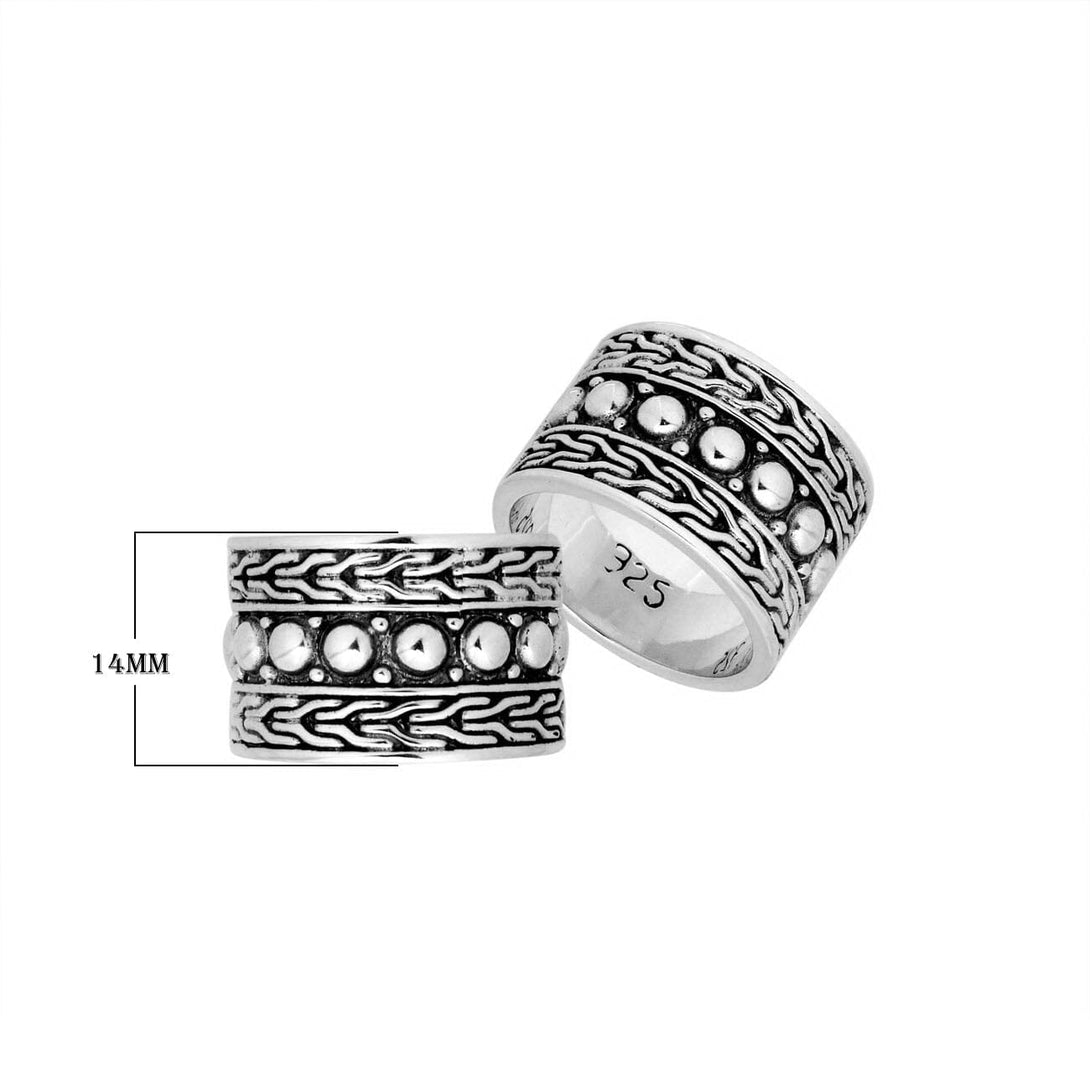 AR-9048-S-6'' Sterling Silver Beautiful Designer Ring With Plain Silver Jewelry Bali Designs Inc 