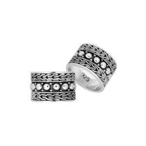 AR-9048-S-6'' Sterling Silver Beautiful Designer Ring With Plain Silver Jewelry Bali Designs Inc 