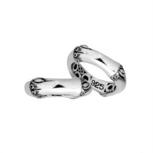 AR-9049-S-6'' Sterling Silver Fancy Design Ring With Plain Silver Jewelry Bali Designs Inc 