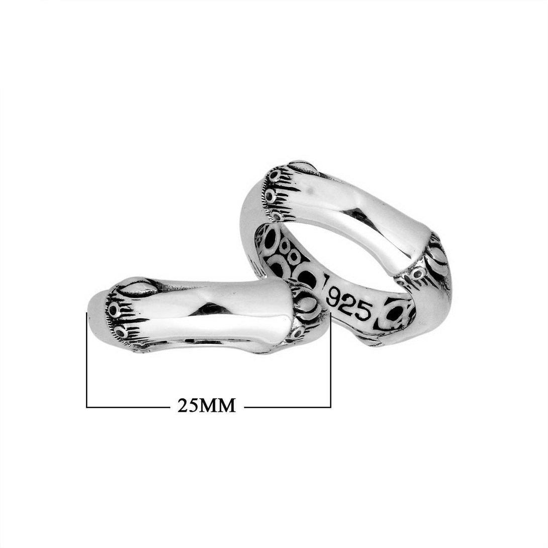 AR-9049-S-6'' Sterling Silver Fancy Design Ring With Plain Silver Jewelry Bali Designs Inc 