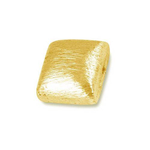 BG-234 18K Gold Overlay Square Shape Brushed Bead Beads Bali Designs Inc 