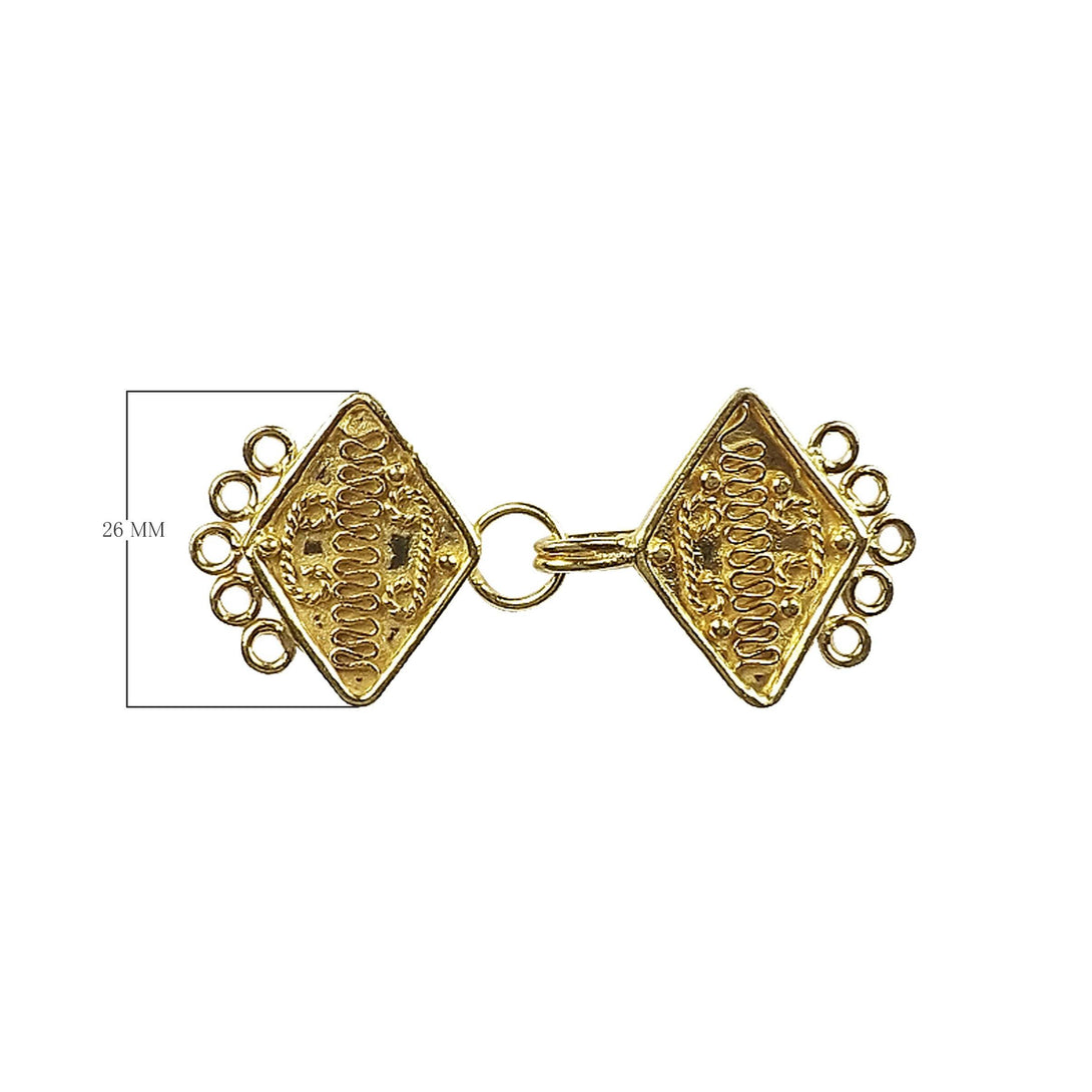 CG-235 18K Gold Overlay Multi Strand Clasp With 5 Holes Beads Bali Designs Inc 