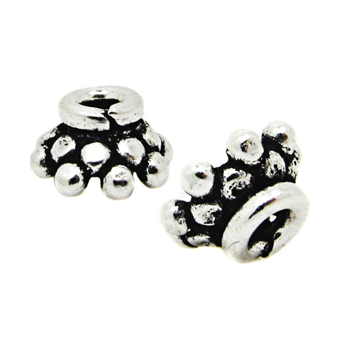 CSF-334-6X4MM Silver Overlay Bead Cap Beads Bali Designs Inc 