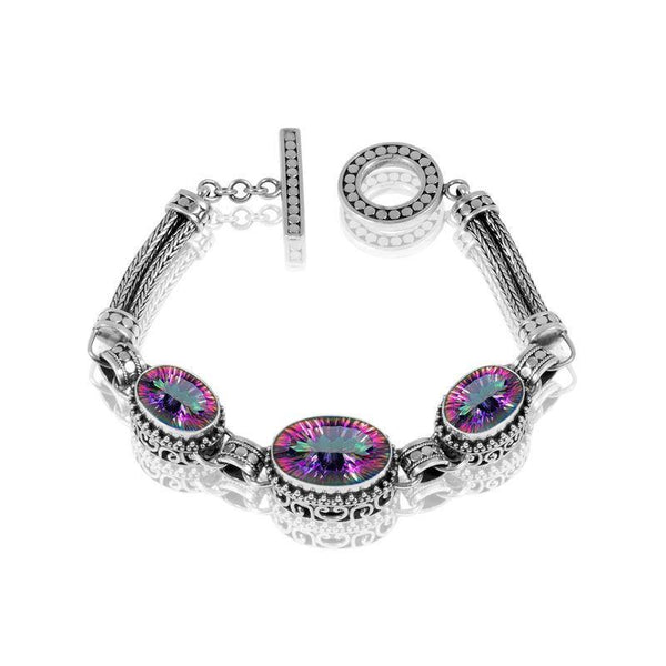 SB-8206-MT Sterling Silver Bracelet With Mystic Quartz Jewelry Bali Designs Inc 