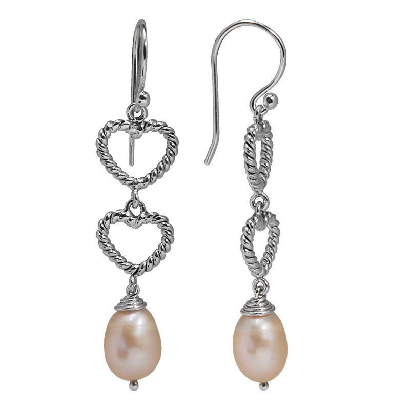 SE-2272-PEP Sterling Silver Earring With Pink Pearl Jewelry Bali Designs Inc 