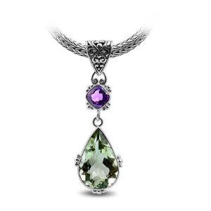 SP-5346-CO1 Sterling Silver Pendant With Amethyst Q., Green Amethyst Q. Jewelry Bali Designs Inc 