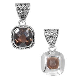 SP-8051-ST Sterling Silver Pendant With Smokey Quartz Jewelry Bali Designs Inc 