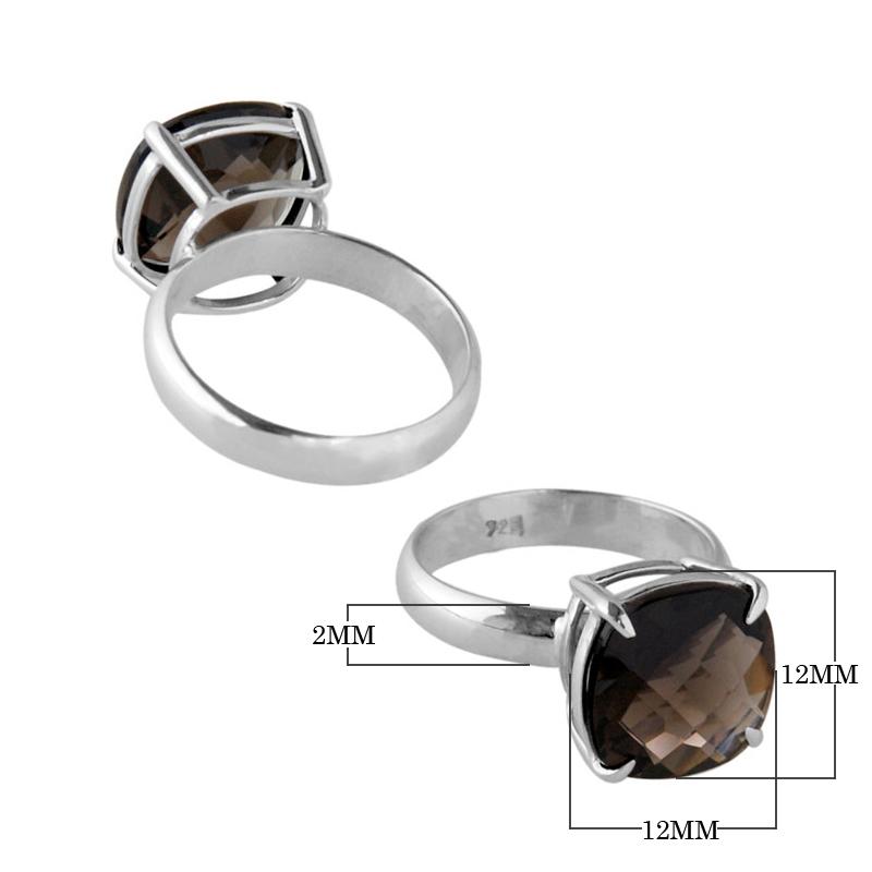 SR-5283-ST-6" Sterling Silver Ring With Smokey Quartz Jewelry Bali Designs Inc 