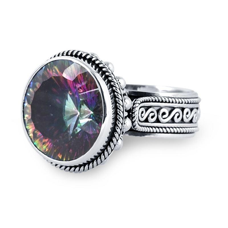 SR-5797-MT-5" Sterling Silver Ring With Mystic Quartz Jewelry Bali Designs Inc 