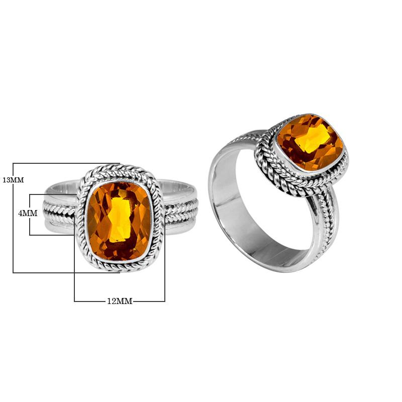 SR-8052-CT-5" Sterling Silver Ring With Citrine Q. Jewelry Bali Designs Inc 