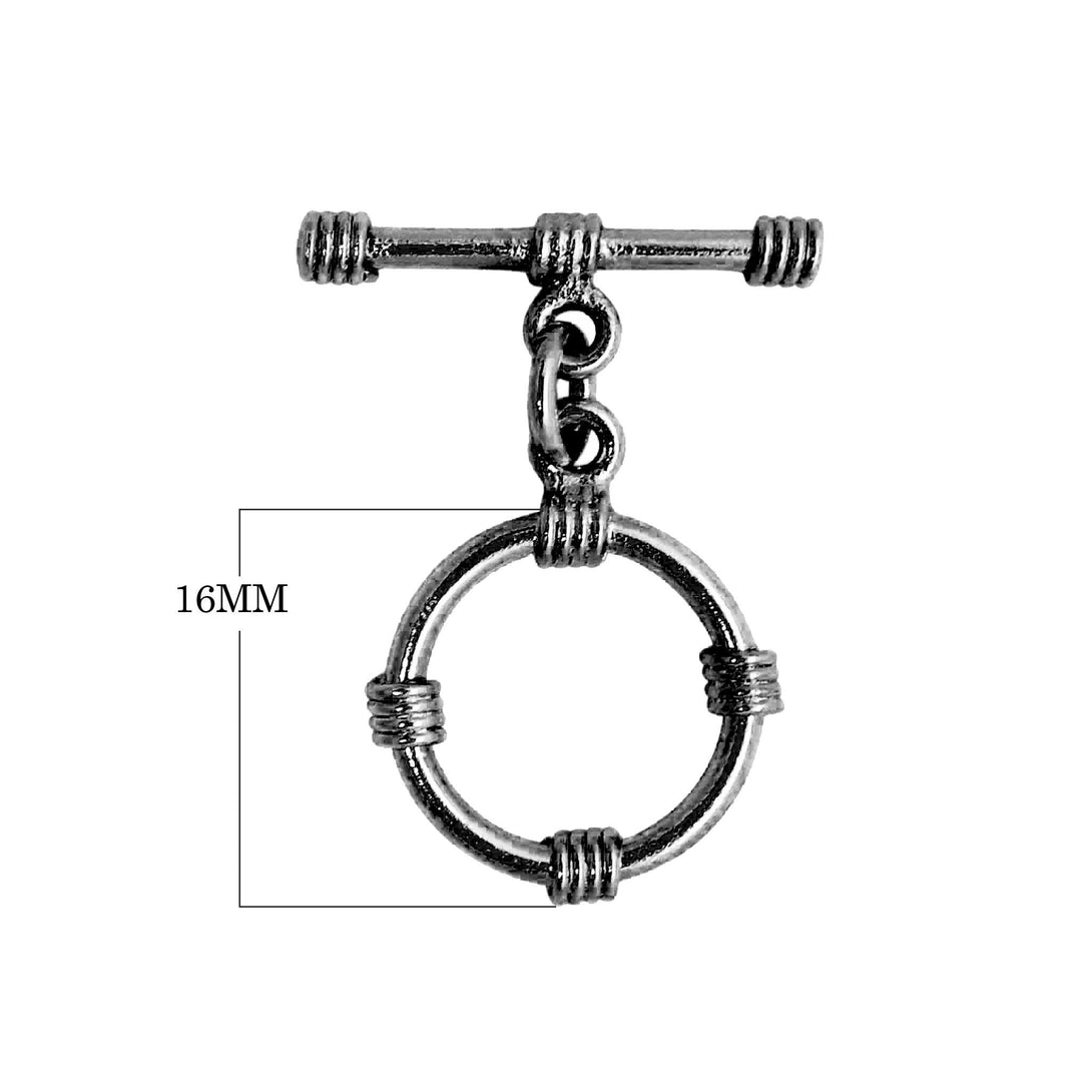 TR-128 Black Rhodium Overlay Beautiful Designer Wrapped plain wire Toggle Beads Bali Designs Inc 