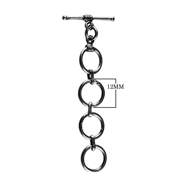 TR-134 Black Rhodium Overlay Adjustable interesting Chain and Modern Designer Toggle Beads Bali Designs Inc 