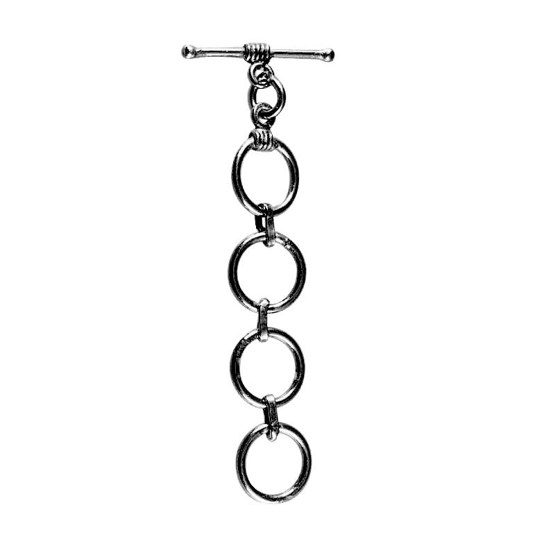 TR-134 Black Rhodium Overlay Adjustable interesting Chain and Modern Designer Toggle Beads Bali Designs Inc 