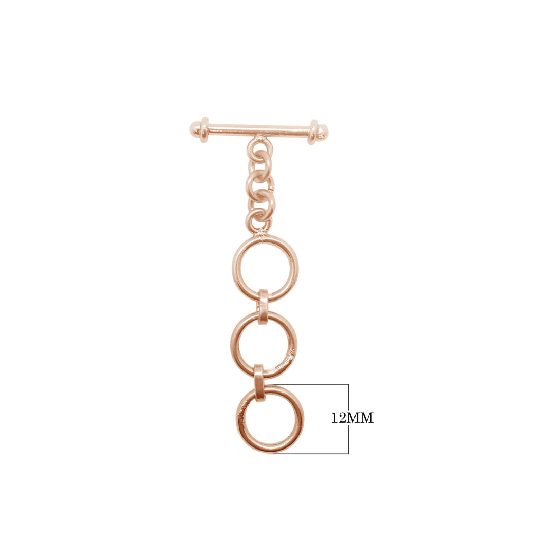 TRG-153 Rose Gold Overlay Adjustable Sleek and Modern Design Toggle 12MM Beads Bali Designs Inc 